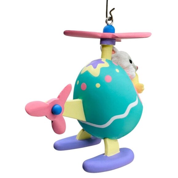 Hallmark Keepsake Ornament 1995 Here Comes Easter Bunny Helicopter Vintage - Picture 5 of 7